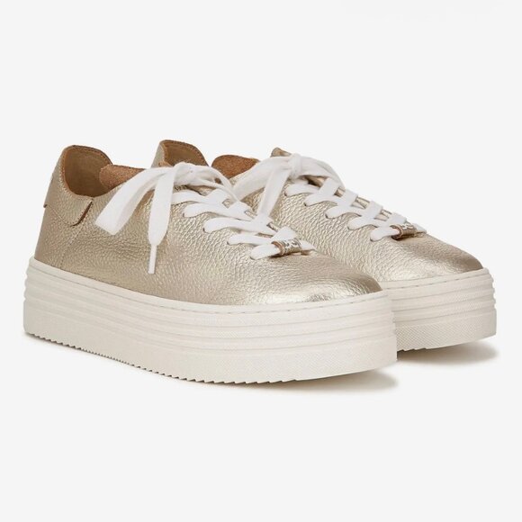 Sam Edelman Pipy Gold Platform Sneakers - Picture 1 of 10